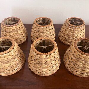 Sea grass chandelier shades - set of 6 - clip on style